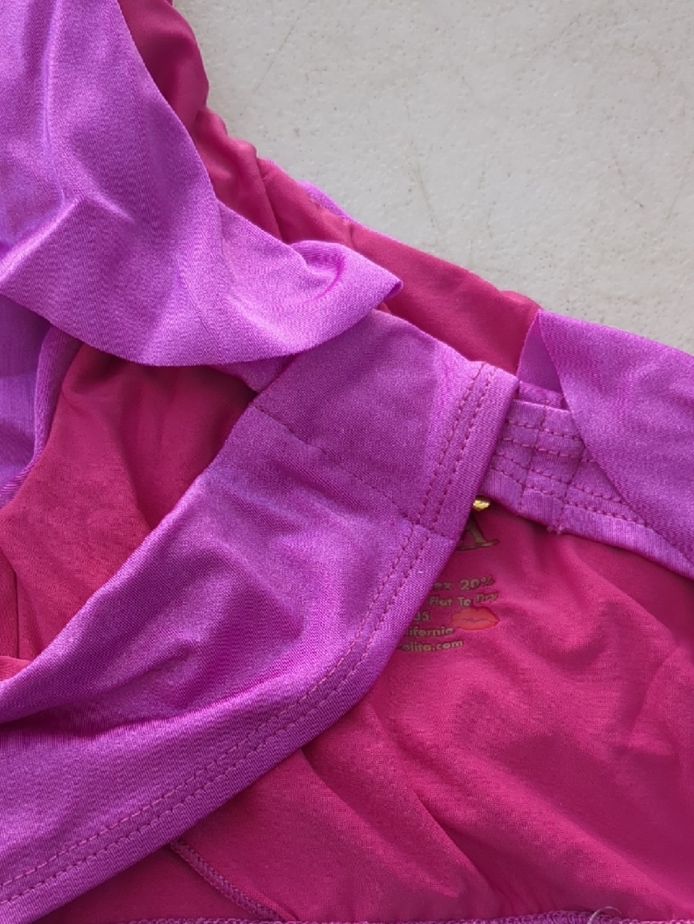 Nicolita One-Shoulder Ruffle Bikini Top in Hot Pink - Picture 5 of 6